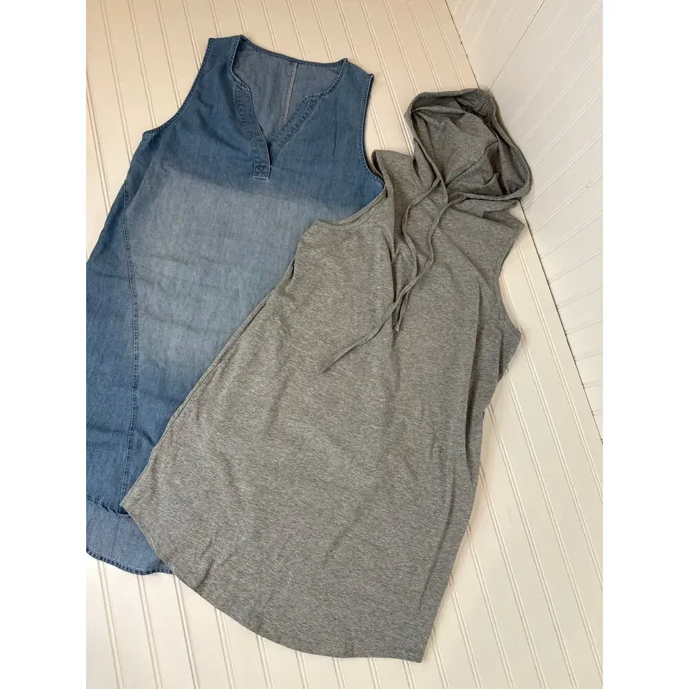 NWT Cupshe Bech Cover Up Bundle Heathered Knit Hooded Mini Dress BUNDLE Size S